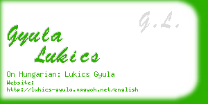 gyula lukics business card